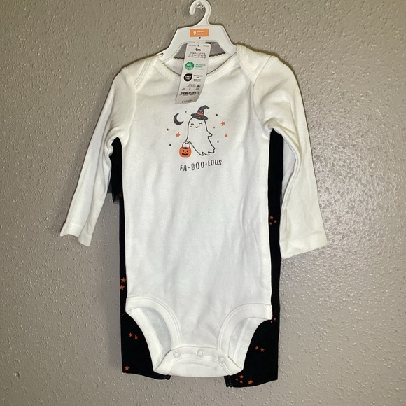 NEW Carter's Just One You® Baby 'My Little Boo' Halloween Top & Bottom Set 9 Mo - Picture 2 of 4